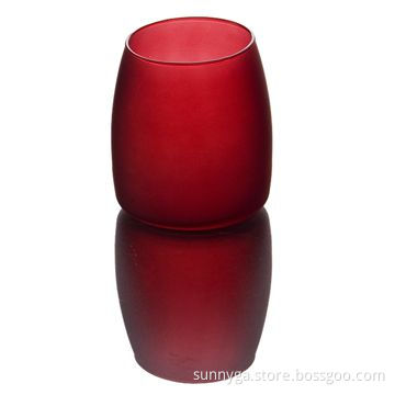 Spray Red Color Glass Candle Holder, 6 Pieces a Inner Box/72 Pieces in a Carton